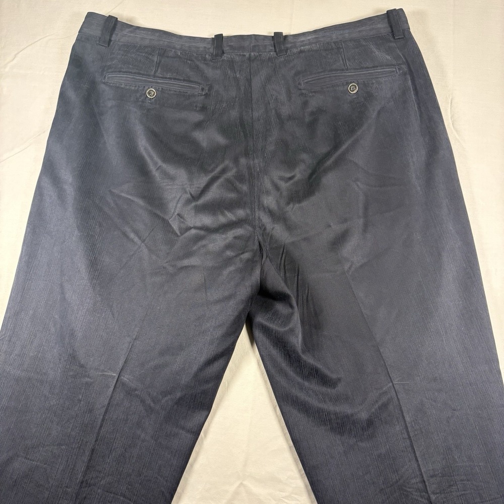 Tommy Bahama Dress Pants Mens 42x34 Navy Silk Rayon Herringbone Flat Front - Picture 6 of 12